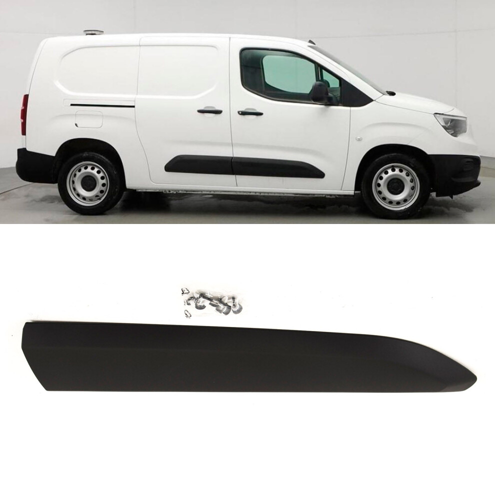 Front Door Moulding W/ Clips O/S Berlingo Partner Doblo Proace Combo 2018- Black 9145588439321