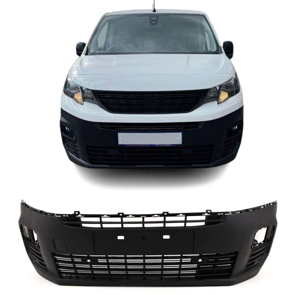 Front Bumper With Pdc & Tow Eye Cover For Citroen Berlingo Peugeot Partner 2018- Black