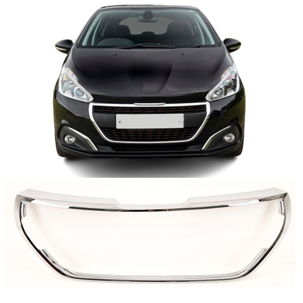 Front Bumper Grille Moulding Chrome Centre For Peugeot 208 2015 - 2019 Brand New 9145588440129