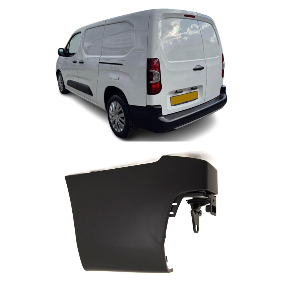 For Partner Berlingo Doblo Proace 18- Rear Bumper Corner Twin Door BlackN/S LWB - Image 3