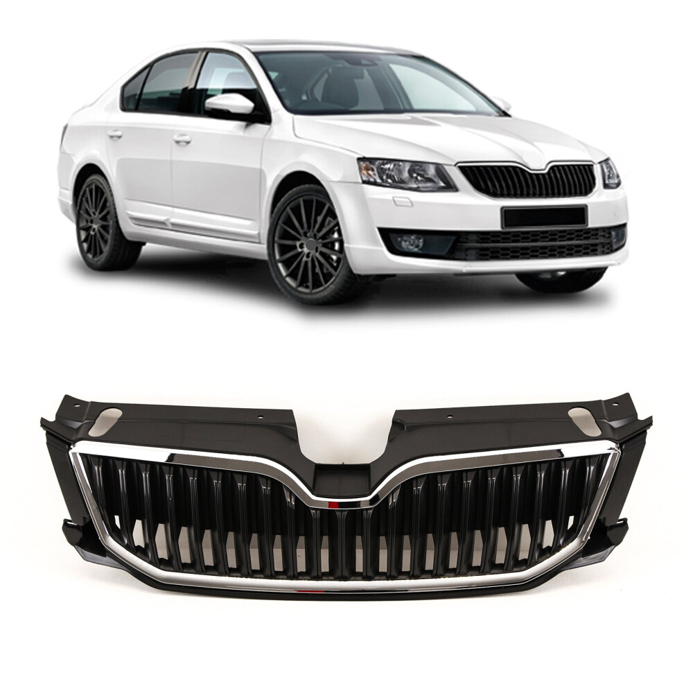 Front Bumper Upper Grille With Chrome Trim For Skoda Octavia 2013-2017 Brand New 9145588440174