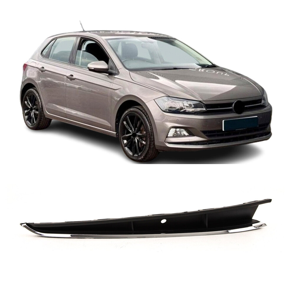 Front Bumper Moulding Driver Side W/Chrome Moulding For Vw Polo 2017-2021 9145588440242
