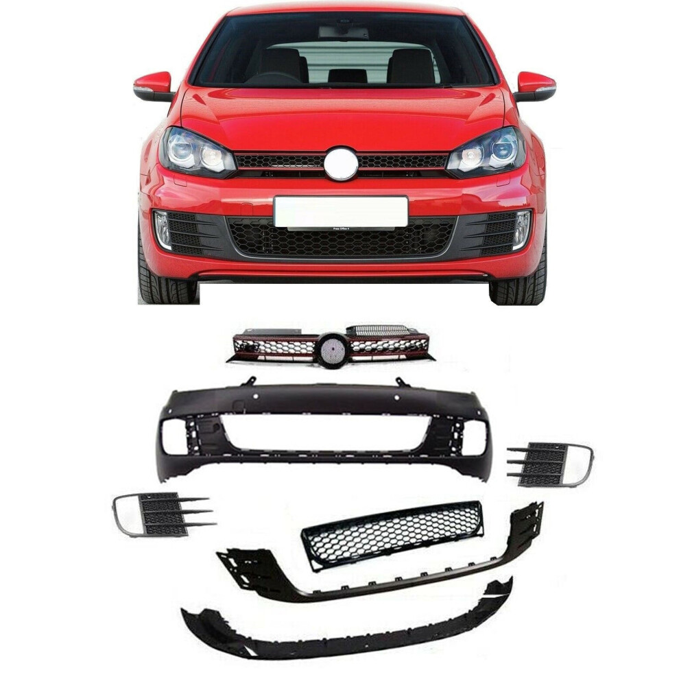 Front Bumper With Pdc Primed Complete With Grilles Vw Golf Mk6 Gti 2009-2012 7426938513840