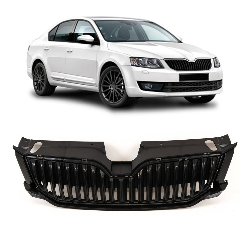 Tvp Trade Vehicle Parts.co.uk Black Front Bumper Main Grille Mat Without Moulding Skoda Octavia 2013-2017