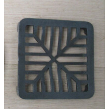 7" Cast Iron Gully Cover Square Black Antique Lid