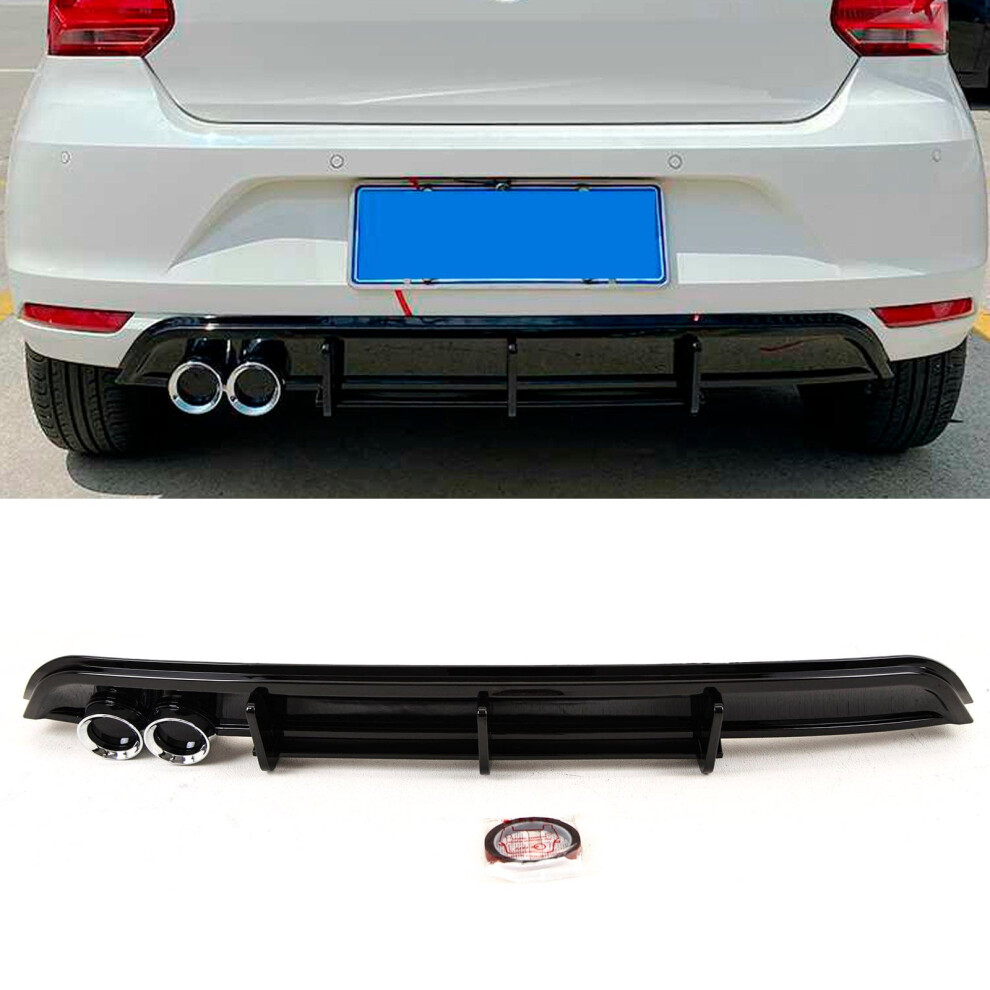 Fits Vw Polo Mk5 6C 2014-2017 Rear Bumper Diffuser Spoiler Sport Gloss Black 9145588377807