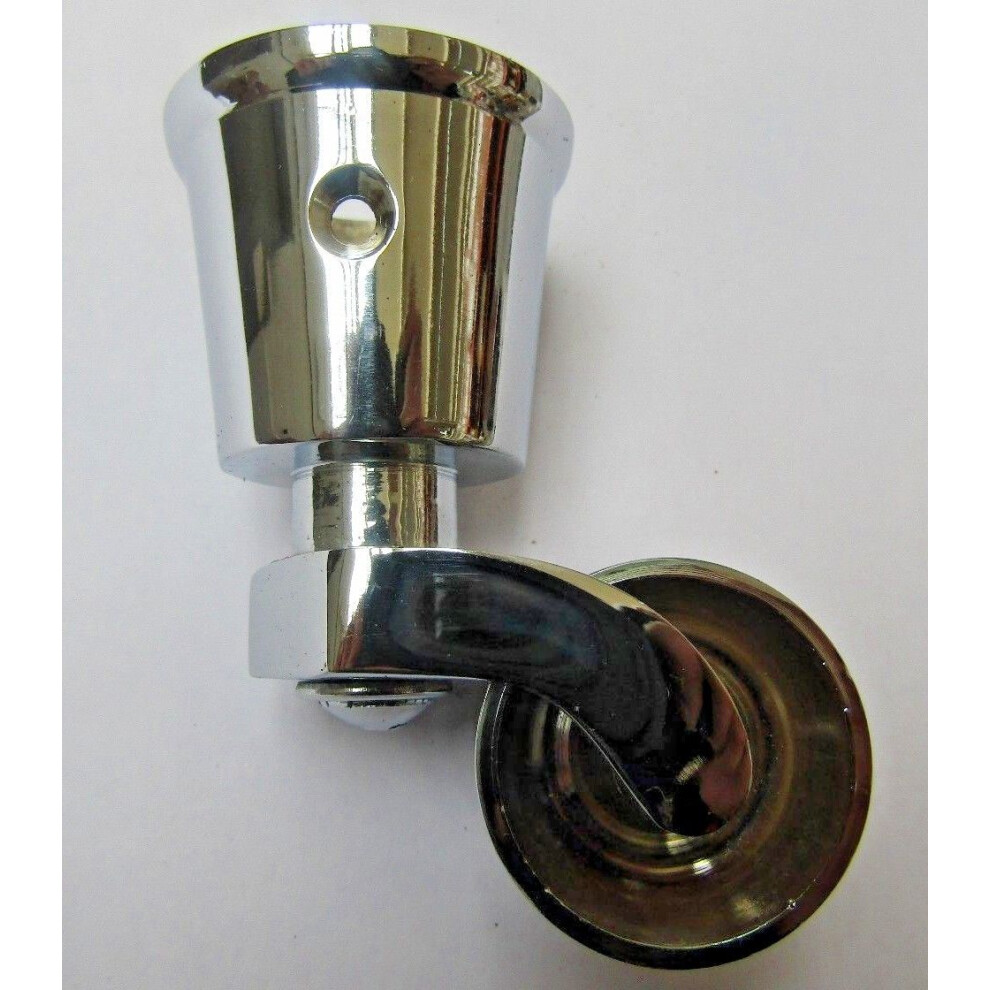Furniture Swivel Wheel Cup Castor Polished Chrome 5057067952556