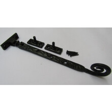 Black Antique Curly Casement Stay Arm 10"