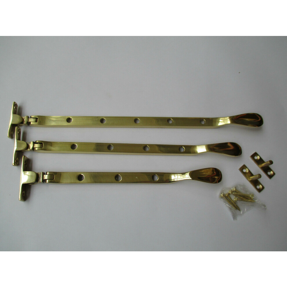 Casement Stay Arm 8" Polished Brass 5057067983406