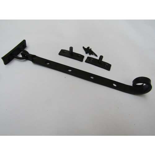 Curly Casement Stay 8" Hand Forged Antique Iron