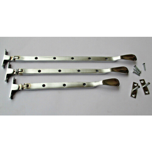 Casement Stay Arm Satin Brushed Chrome 12"