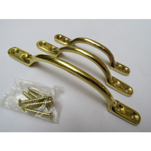 Sash Cabinet Pull Handle Polished Brass 5"