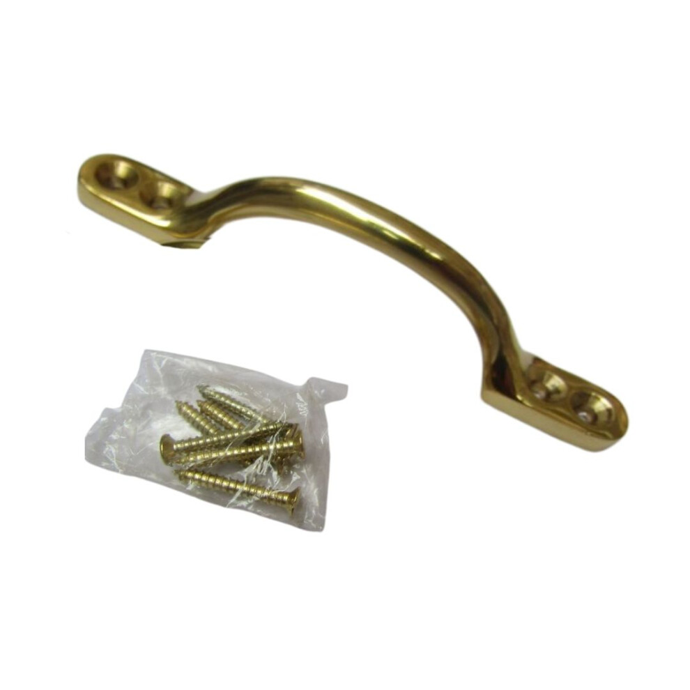 Sash Cabinet Pull Handle Polished Brass 4" 5057067956400