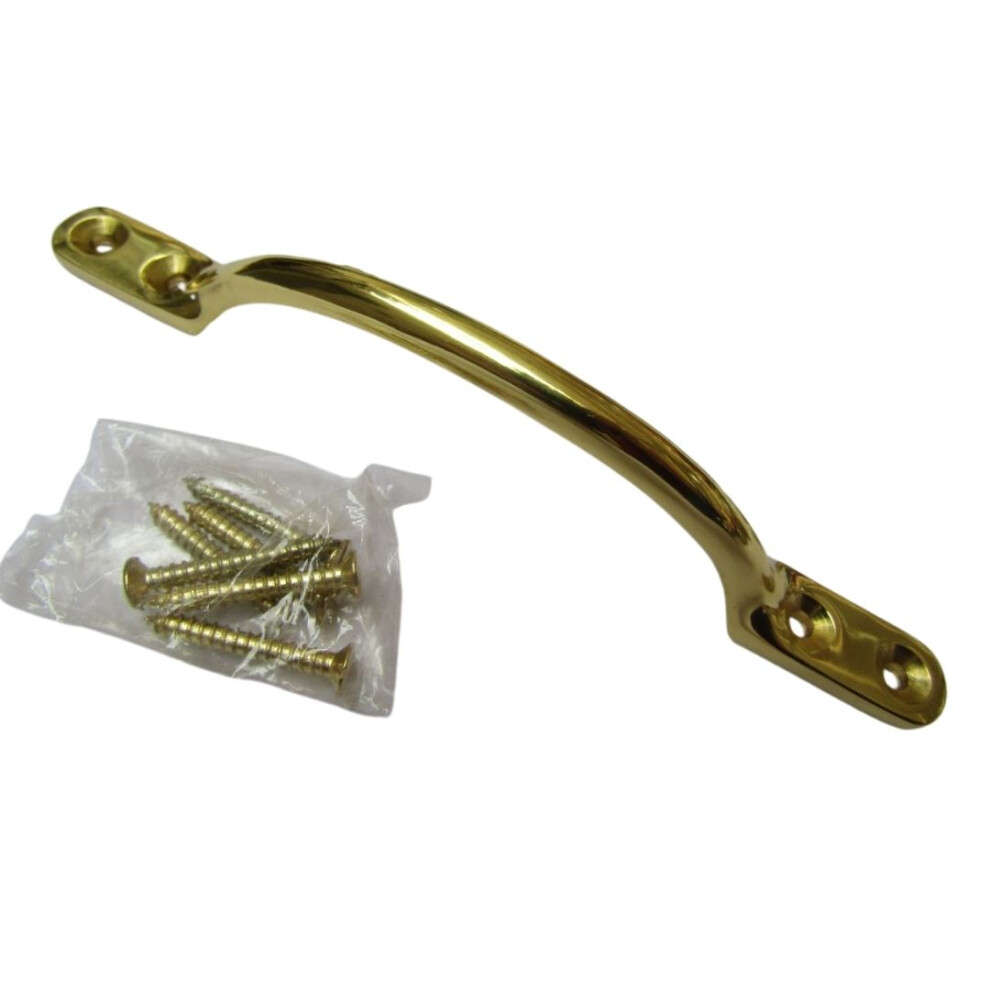Sash Cabinet Pull Handle Polished Brass 6" 5057067956202