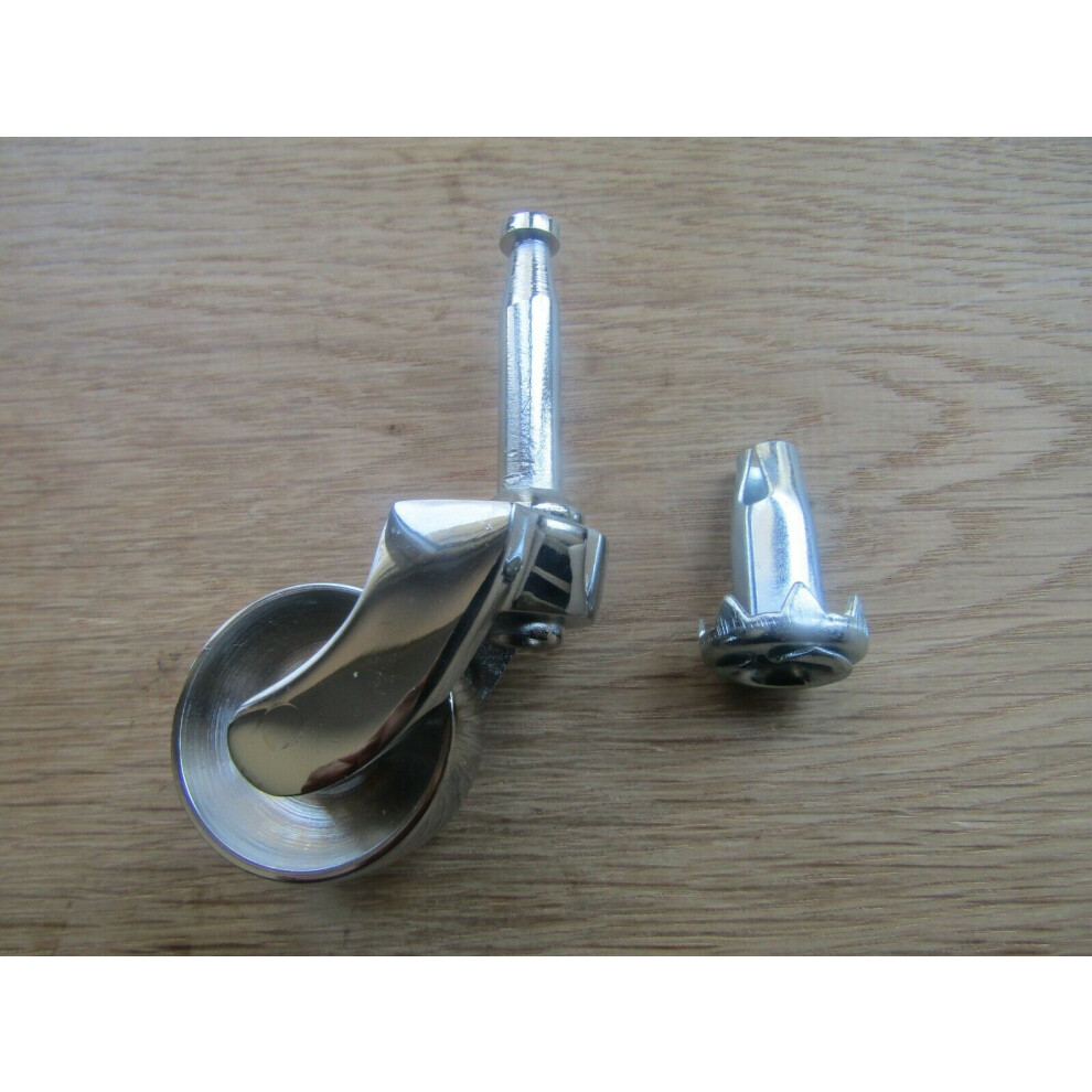 Furniture Grip Neck Peg Castor Polished Chrome 5055979700654