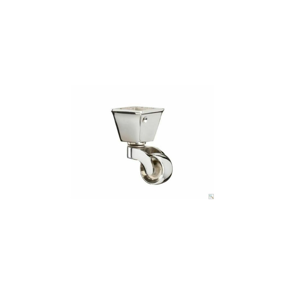Furniture Square Cup Castor Polished Chrome 5055979700623