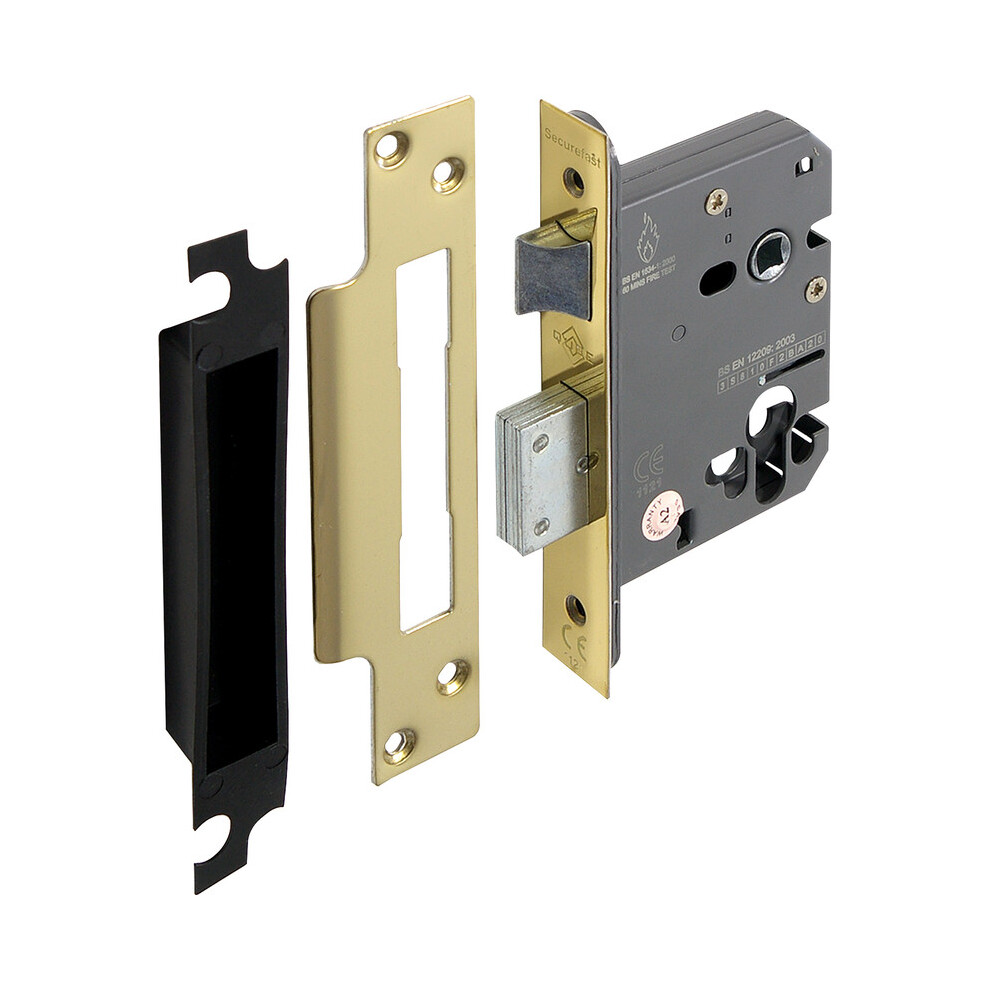 Euro Profile Sashlock 76Mm Polished Brass 5057067914790