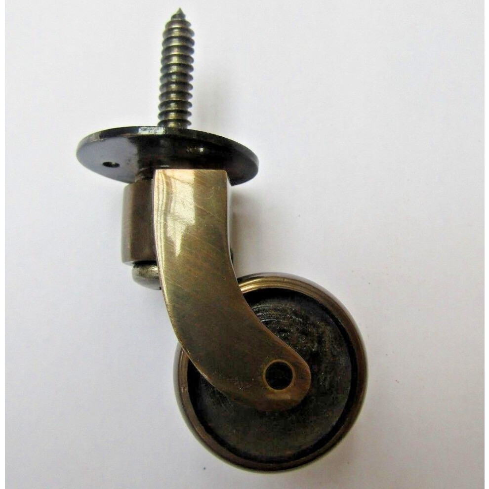 Anti Brass Screw-In Swivel Castor Furniture Wheel 5057067961077