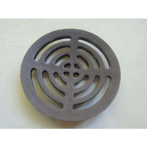 6" Round Cast Iron Gully Lid Black Antique Cover
