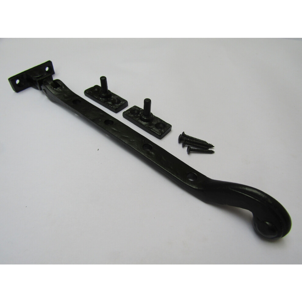 Black Antique Solid Head Casement Stay Arm 8" 5057067922719