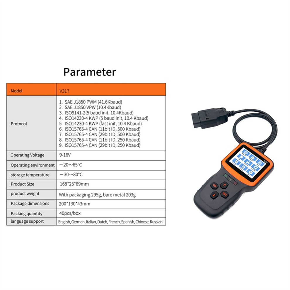 Obd2 Car Diagnostic Instrument V317 Engine Fault Detector 4853702801361