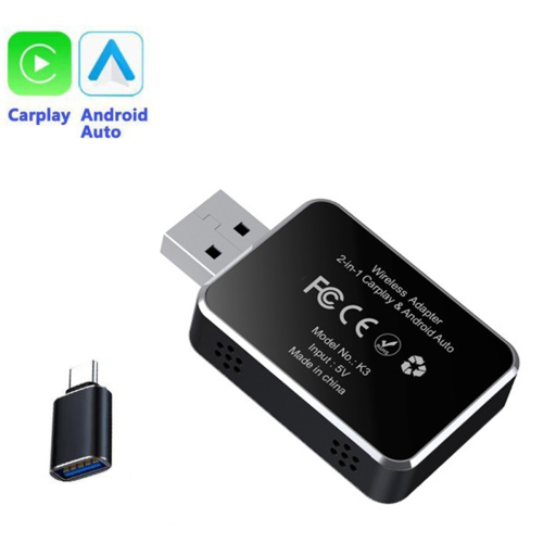 Wireless CarPlay Adapter 2 in 1 Converts Wired to Wireless Upgrade B 2