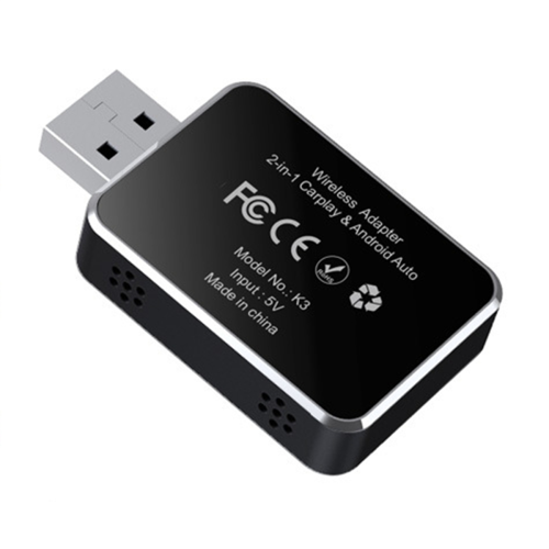 Wireless CarPlay Adapter 2 in 1 Converts Wired to Wireless Upgrade B