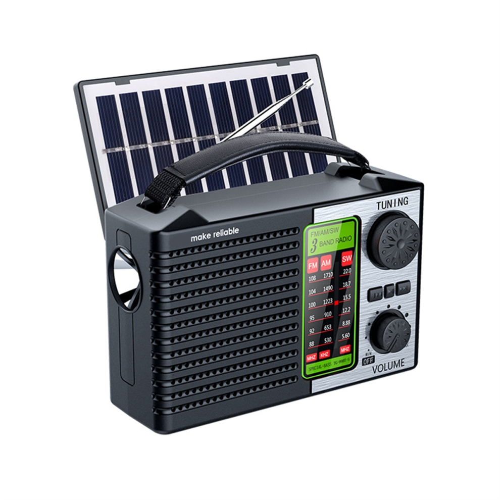 Radio Portatile Am Fm Sw Con Torcia E Altoparlante Bt, Radio Di Emergenza