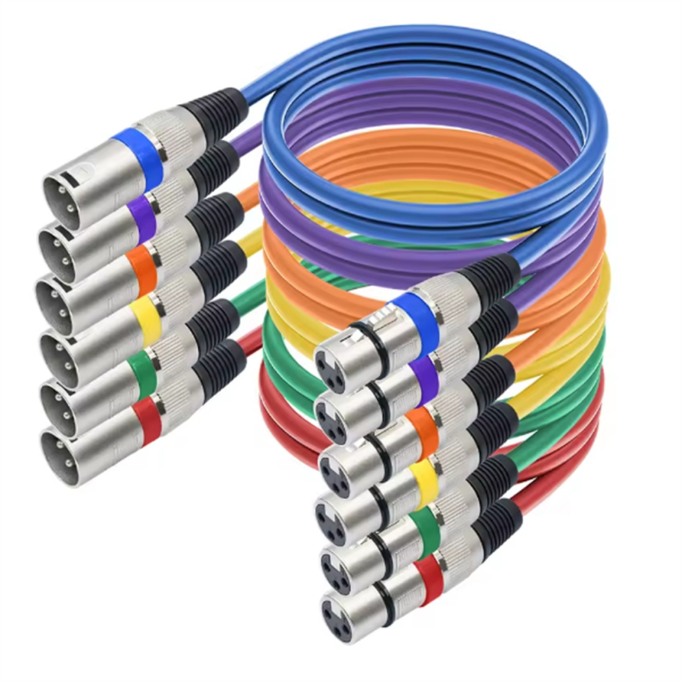 Cavo Xlr Da 1 M, 6 Pezzi, Cavo Per Luci Da Palco, Xlr Maschio A Femmina A 3 Pin