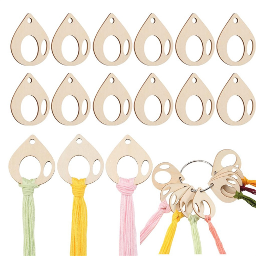 100Pcs Embroidery Floss Drops Wood Thread - 60x50mm 1