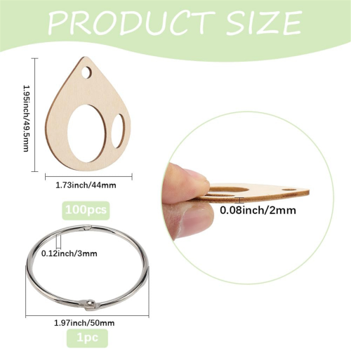 100Pcs Embroidery Floss Drops Wood Thread - 60x50mm 2