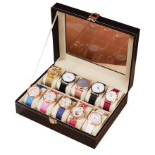 Leather Watch Box Watch Storage Box Watch Display Box 10 grid