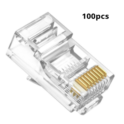 100pcs Pass Through Connectors Ethernet Network Modular Plug 1