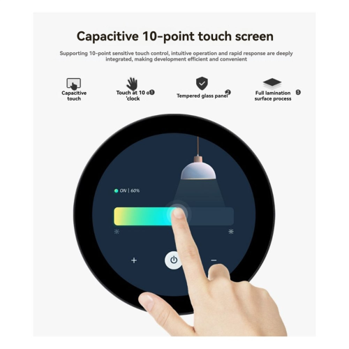 3.4inch Round Touch Display 800x800 Resolution IPS Screen 10-Point 2