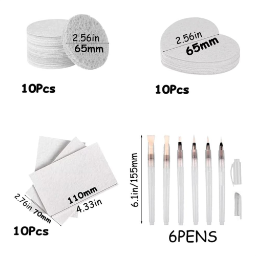 30Pcs 3D Drawing Magic Canvas Sponge with Water Brush DIY 1