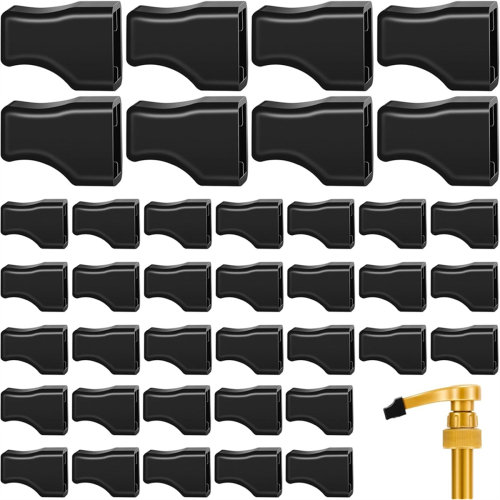 40Pcs Coffee Syrup Pump Tip Cap Pourer Covers Black Rubber Caps