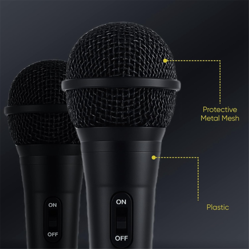 Paquete de 2 micrófonos con cable para cantar, micrófonos cardioides dinámicos 1