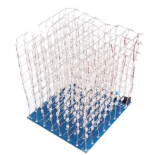 3D8 Squared LED Electronic Toy Soldering Project Kit 4.5-5.5V