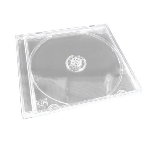 Estuche de plástico transparente para CD/DVD para protección de medios