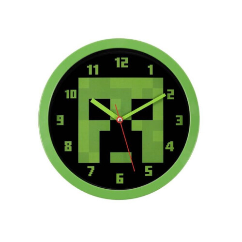 Pixel Green Minecraft Pattern Wall Silent Clock For Home Spaces And Office 2