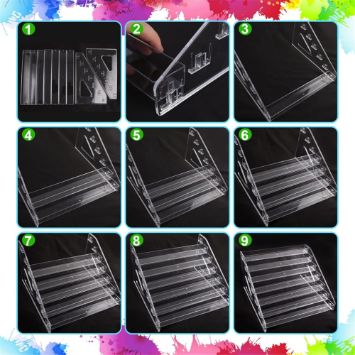 2 Pack Clear Paint Storage Box with Brush Holder and Mixing Palette 2