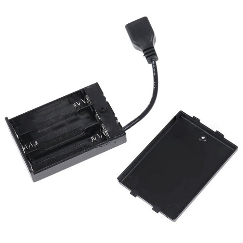 3XAA Battery Case with Cover&Switch Connected to Usb Female Connector 2