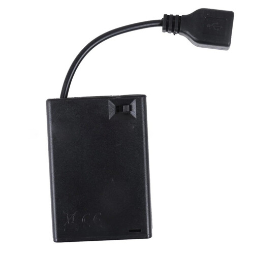 3XAA Battery Case with Cover&Switch Connected to Usb Female Connector 1