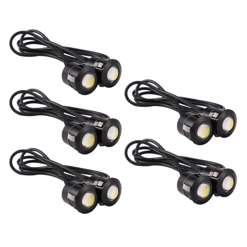 2pcs LED Eagle Eye Backup Light White Light 9W black