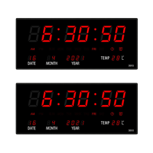 LED Calendar Electronic Clock Digital Wall Clock Red