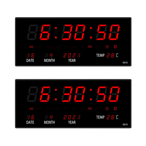 LED Calendar Electronic Clock Digital Wall Clock Red
