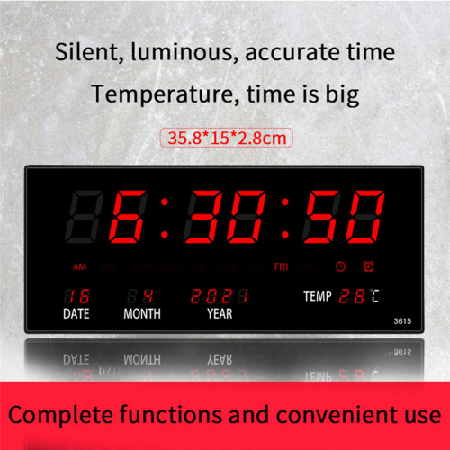 LED Calendar Electronic Clock Digital Wall Clock Red 1