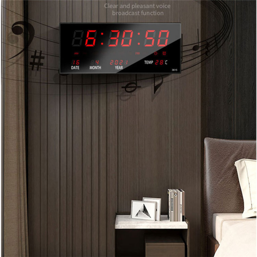 LED Calendar Electronic Clock Digital Wall Clock Red 2