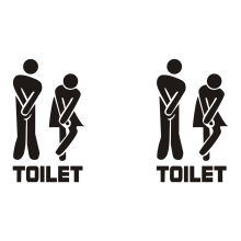 Funny Pictures Toilet Door Wall Home Decoration, Removable Art DIY