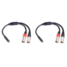 3.5mm Stereo Female Jack to Dual-XLR 3 Pin Male Plug Y Splitter Cable